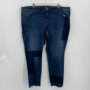 Universal Thread  Skinny Jeans Women Size 26WR Patchwork Colorblock Raw Hem